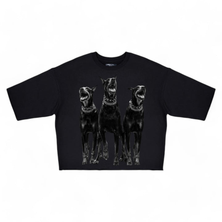 Roku Dead End Cropped 3/4 Sleeve Tee Black