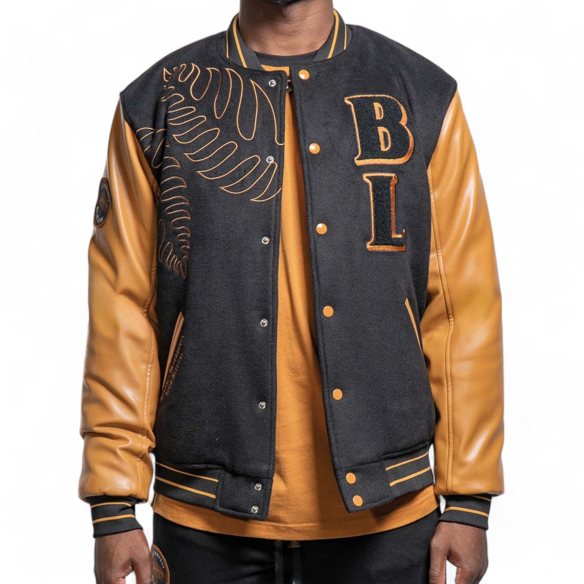 ジャケット・アウター PURPLE LABEL BY BLUE CARPETT Just Hoods By AWDis Men's 80/20 Heavyweight Letterman Jacket