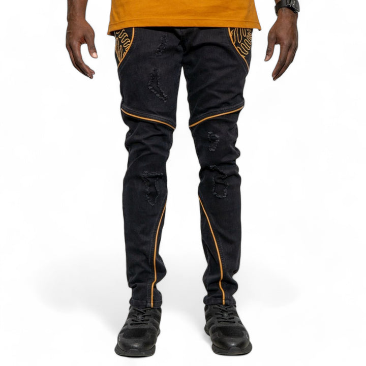 Blac Leaf Successful Mindset Denim Pants Jet Black