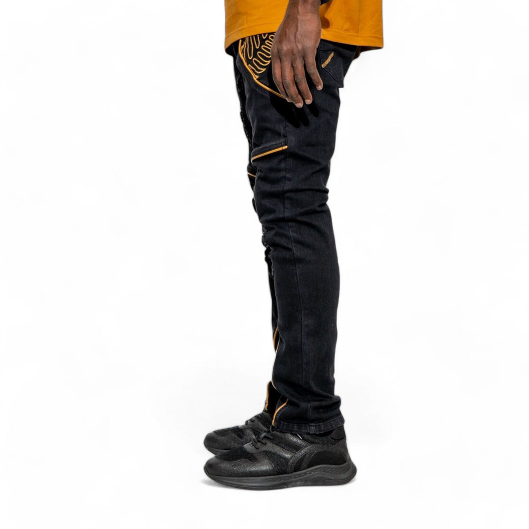 Blac Leaf Successful Mindset Denim Pants Jet Black