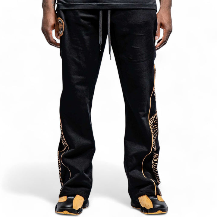 Blac Leaf Premium Embroidered Leaf Pattern Jogger