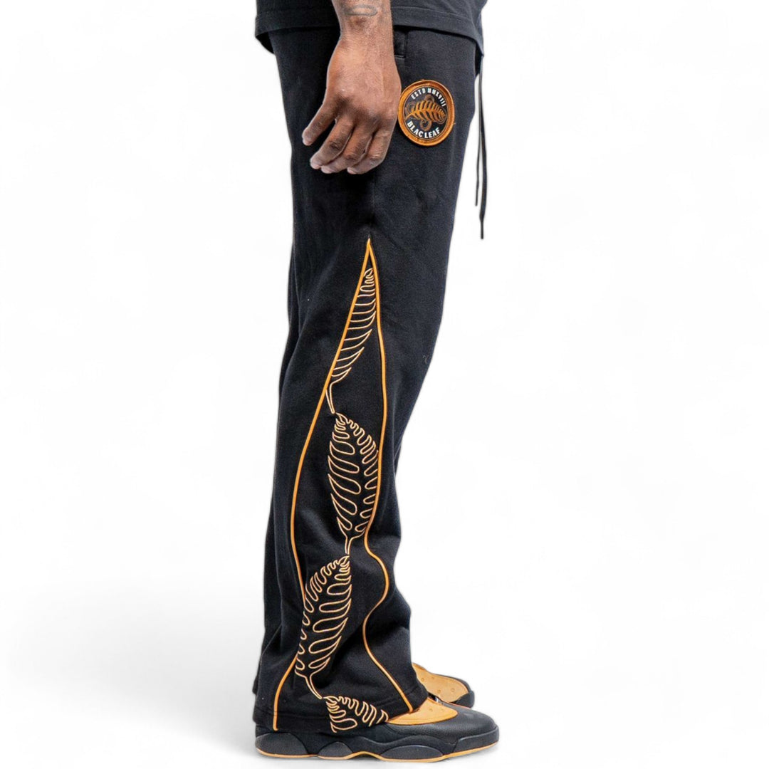 Blac Leaf Premium Embroidered Leaf Pattern Jogger