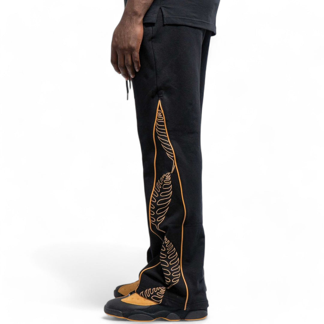 Blac Leaf Premium Embroidered Leaf Pattern Jogger