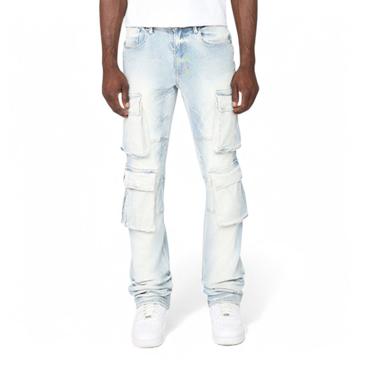 Smoke Rise Cargo Fashion Jean Santorini Blue