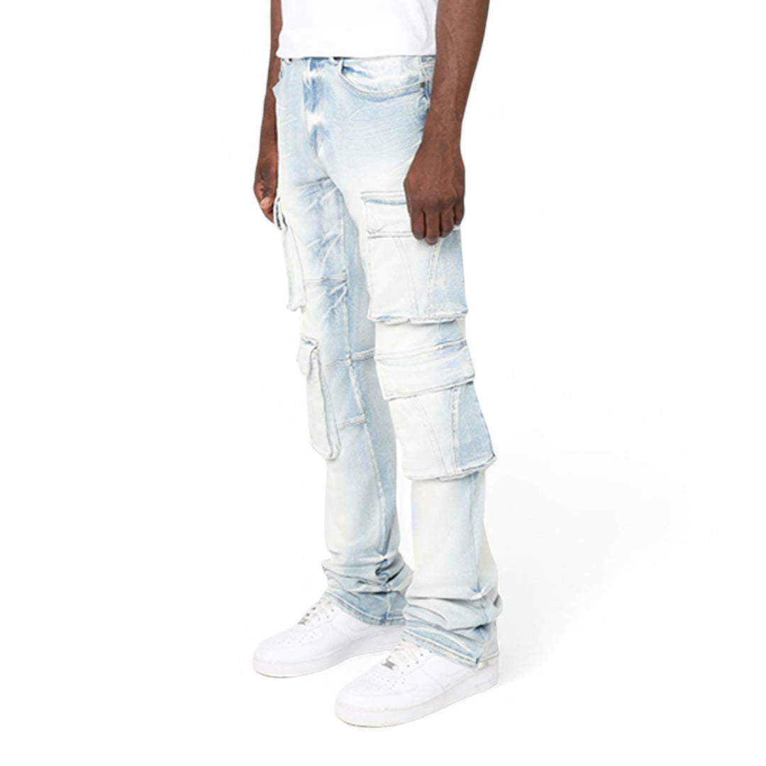 Smoke Rise Cargo Fashion Jean Santorini Blue