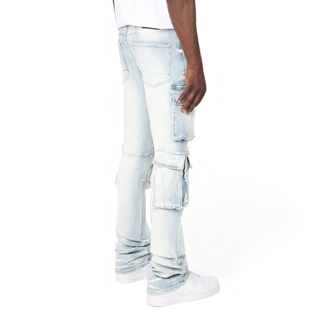 Smoke Rise Cargo Fashion Jean Santorini Blue