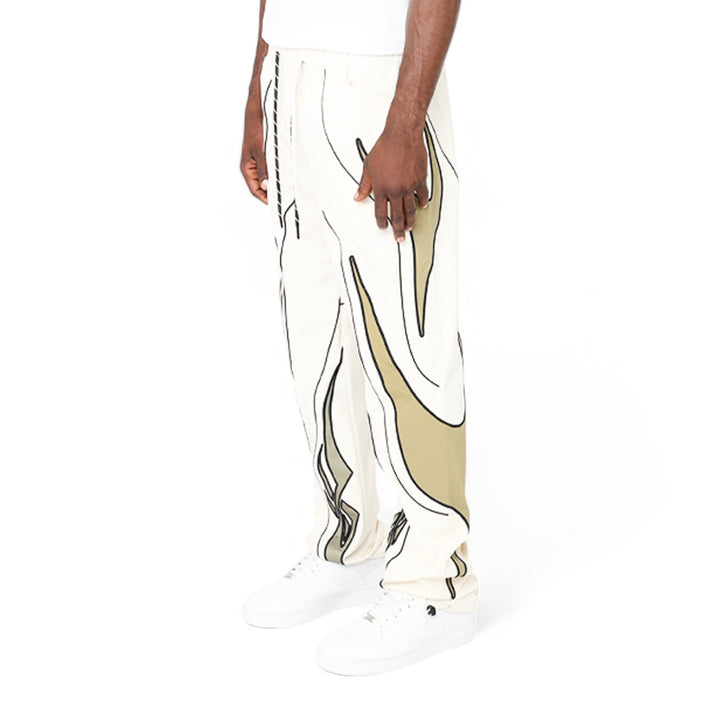 Smoke Rise Fashion Windbreaker Nylon Pant Cream