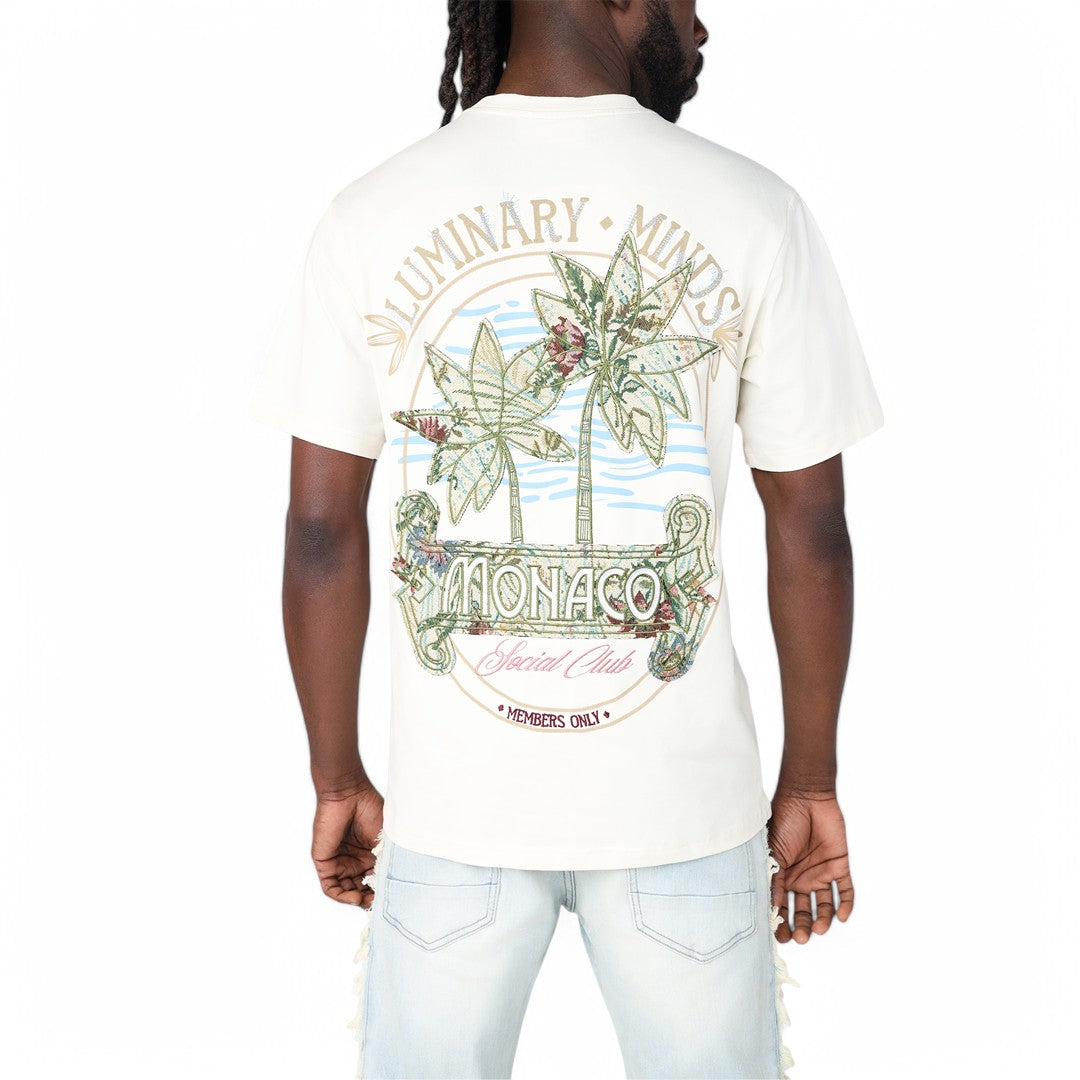 Smoke Rise Monaco Tapestry Tee Ecru