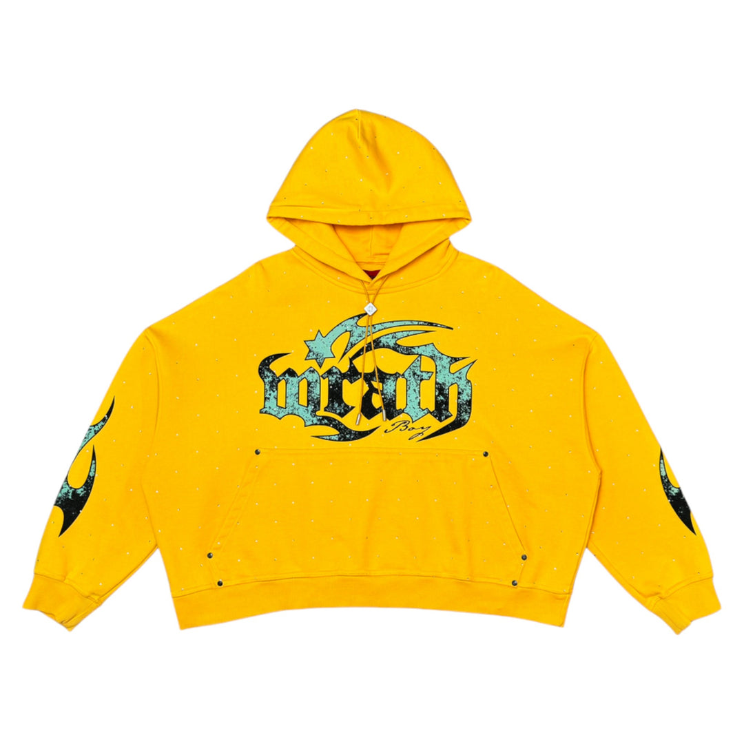 Wrathboy Rhinestone Wrath Hoodie Yellow