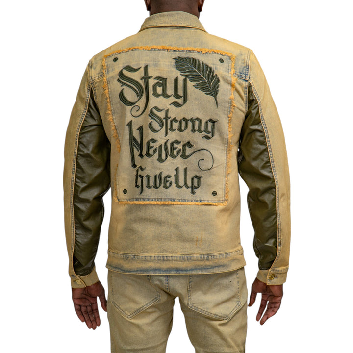 Blac Leaf Stay Strong Denim Jacket Big & Tall