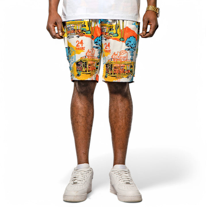 Blac Leaf 24 Hour Diner All Over Print Shorts