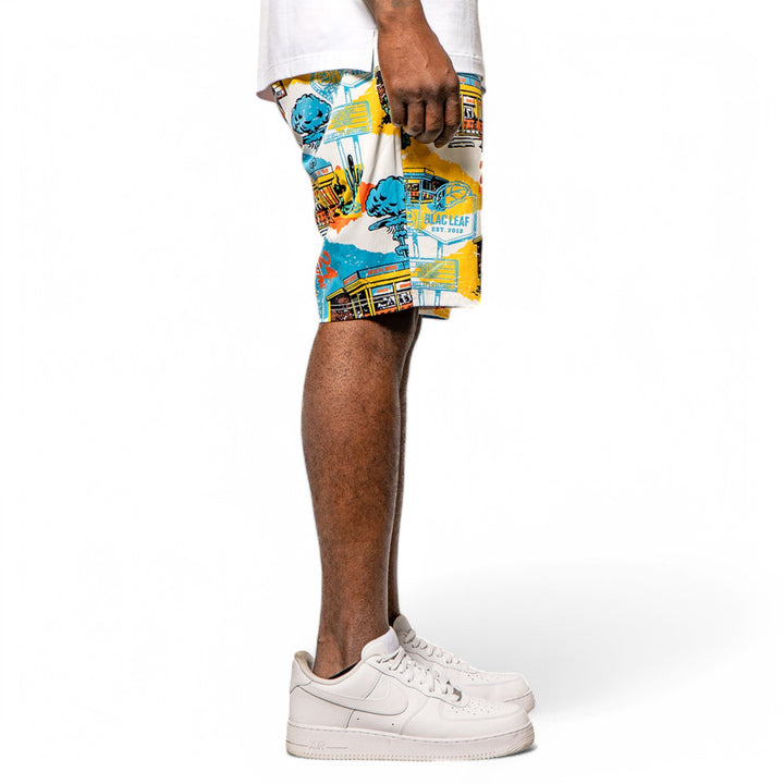 Blac Leaf 24 Hour Diner All Over Print Shorts Big & Tall