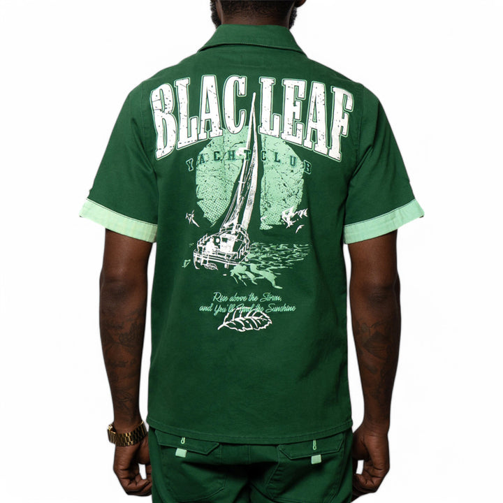 Blac Leaf Yacht Club Button Up Dark Green