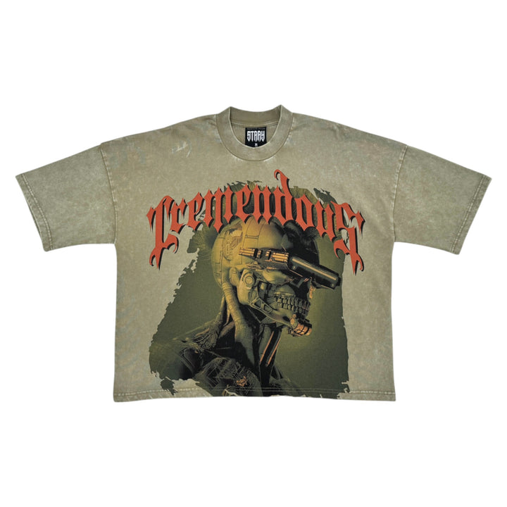 Stray Punk Is Not Dead Crop Shirt Olive