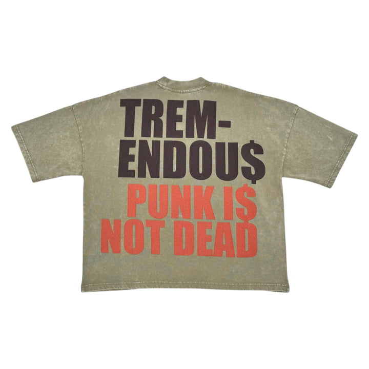 Stray Punk Is Not Dead Crop Shirt Olive