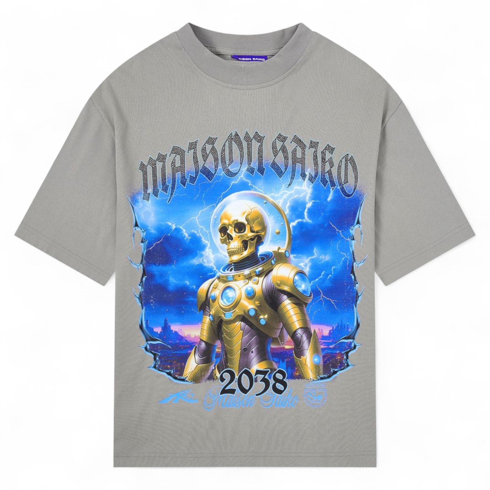 Maison Saiko Skrull Faces Tee Light Grey – Purple Carpet Miami