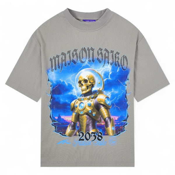 Maison Saiko Skrull Faces Tee Light Grey – Purple Carpet Miami