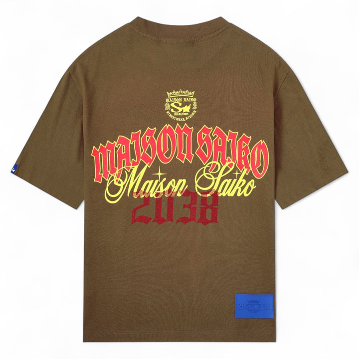 Maison Saiko Golden Face Tee Brown