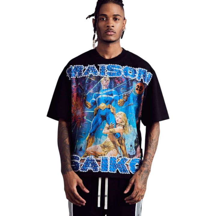 Maison Saiko Comic Book Hero Rhinestone Tee