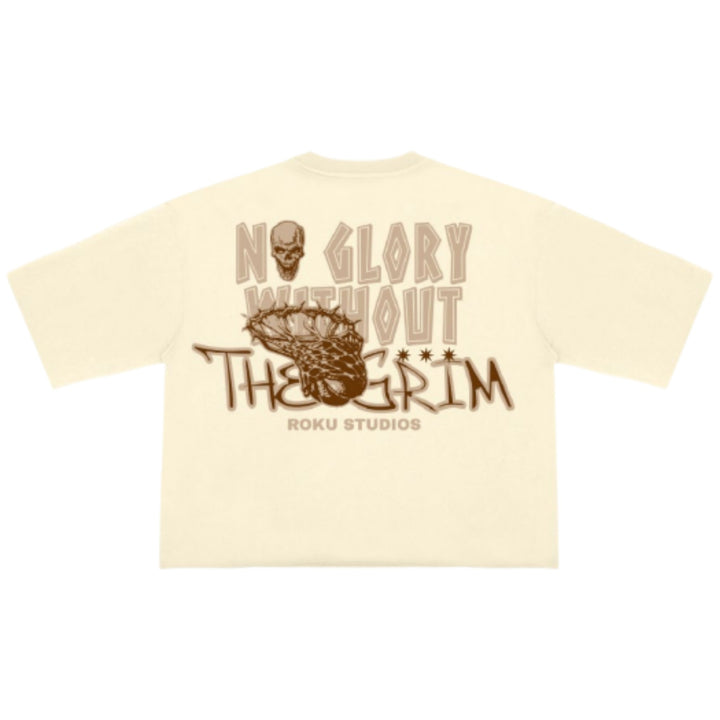 Roku Grim Team Cropped Tee Eggshell