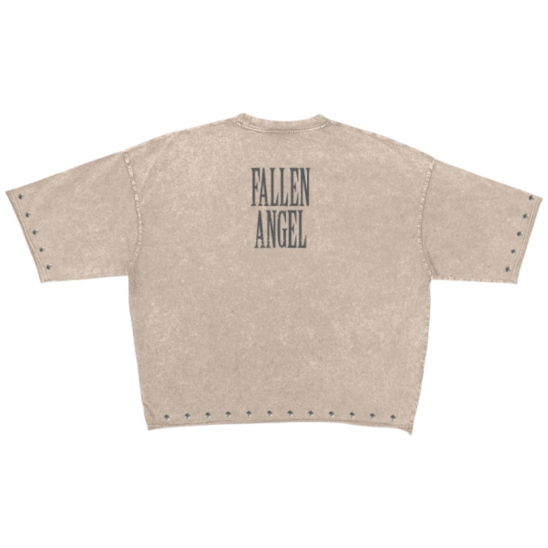 Roku Angel Cropped Tee Warm Slate Khaki