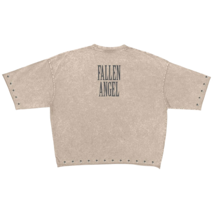 Roku Angel Cropped Tee Warm Slate Khaki