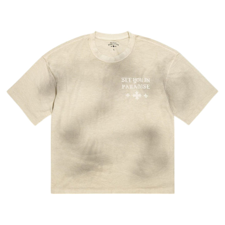 See You In Paradise Crop Tee Cream Wash