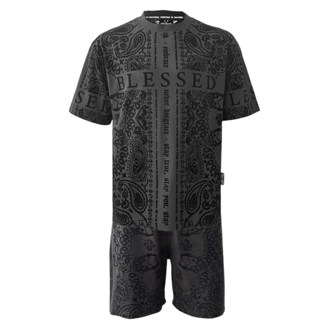 Blessed Flocking Bandana Tee Black