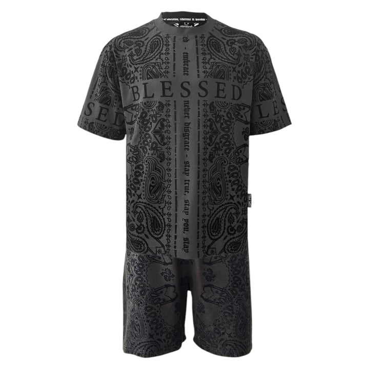 Blessed Flocking Bandana Tee Black