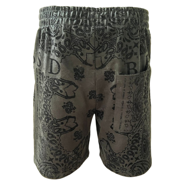Blessed Flocking Bandana Shorts Black