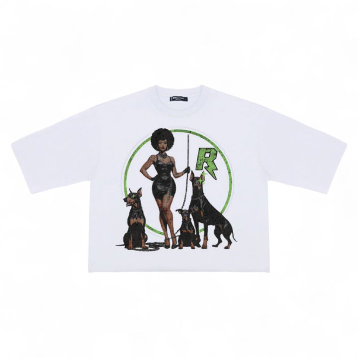 Roku Grace Grit Cropped Tee White