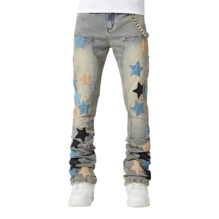 Guapi Powder Blue Vintage Stars Denim