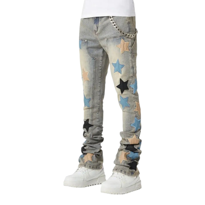 Guapi Powder Blue Vintage Stars Denim