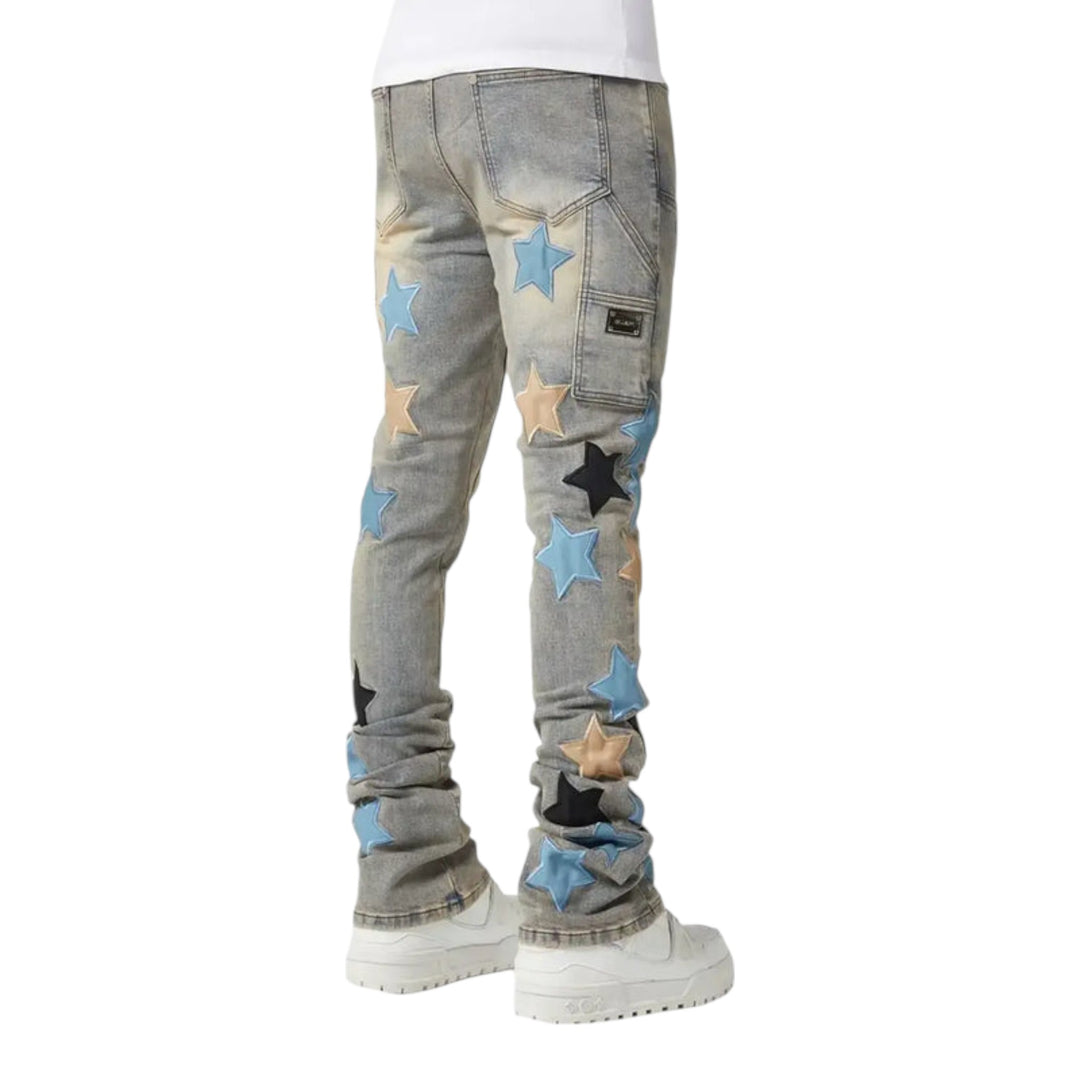 Guapi Powder Blue Vintage Stars Denim