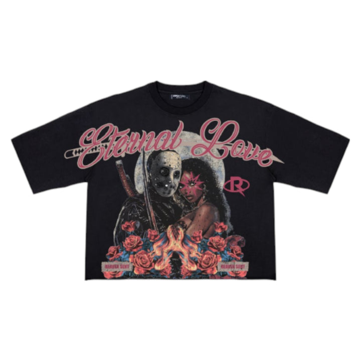 Roku Eternal Love Cropped Tee Black