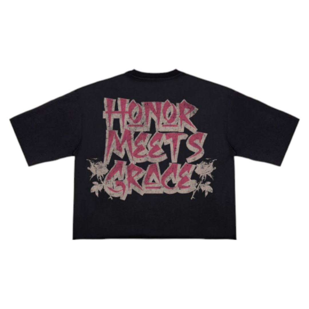 Roku Eternal Love Cropped Tee Black