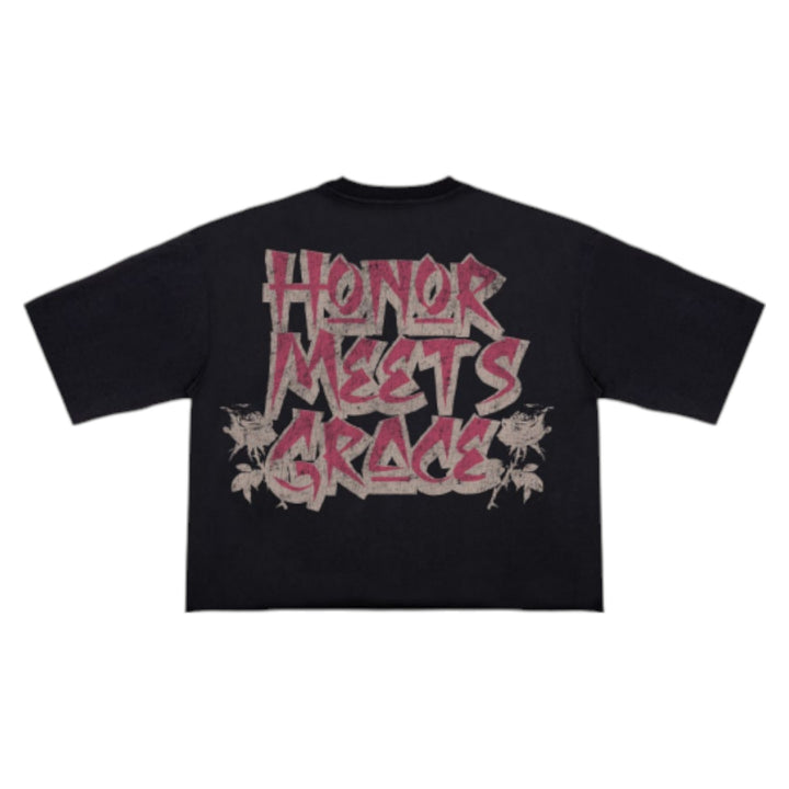 Roku Eternal Love Cropped Tee Black