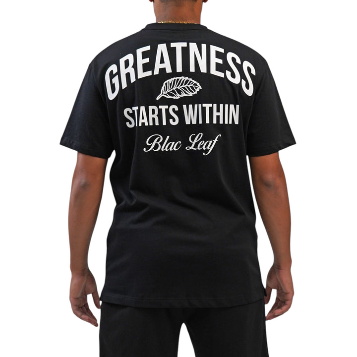 Blac Leaf Greatness Starts Within Shirt Big & Tall Black