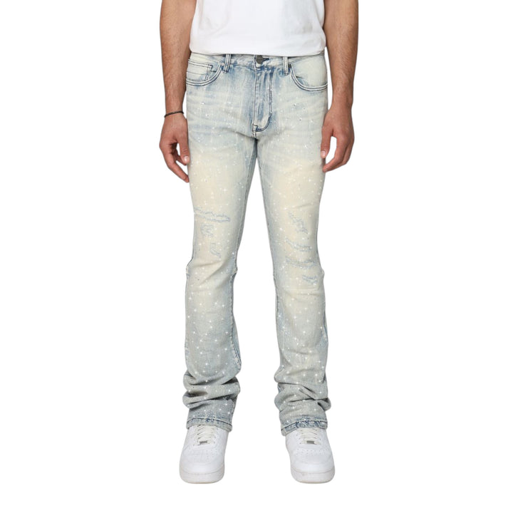 Smoke Rise All Rhinestone Jean Angel Blue