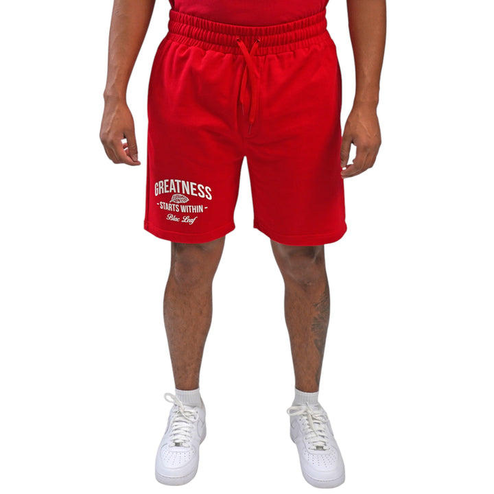 Blac Leaf Greatness Starts Within Shorts Red