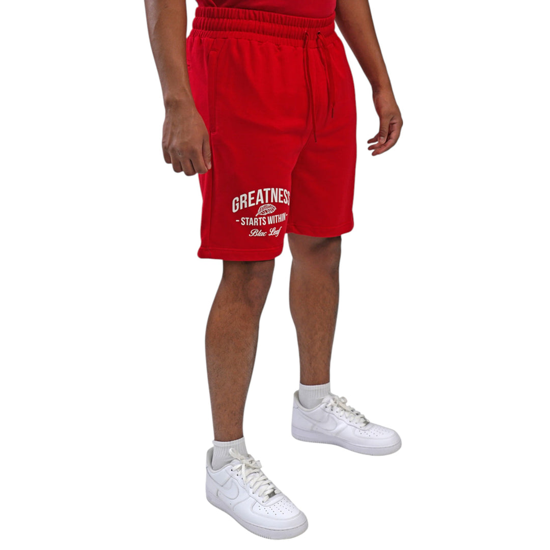 Blac Leaf Greatness Starts Within Shorts Red