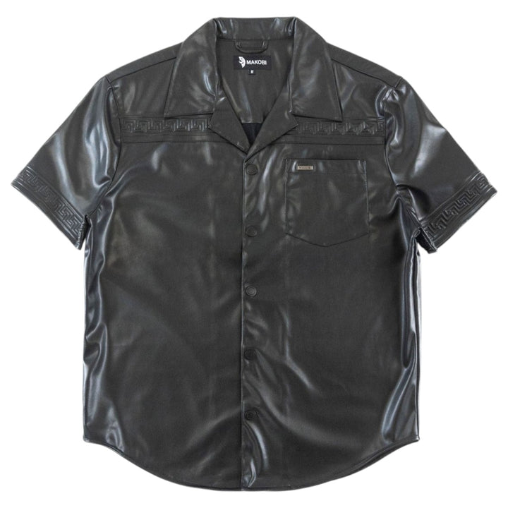 Makobi Bellucci Vegan Leather Button Up