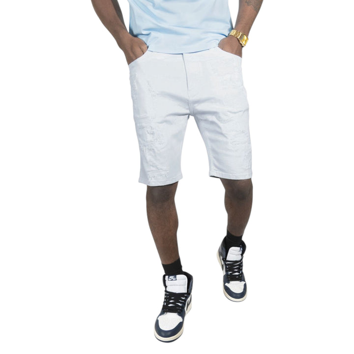 Makobi Amato Denim Short Big & Tall White