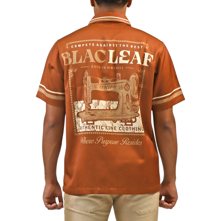 Blac Leaf Where Purpose Resides Button Up Big & Tall Rust