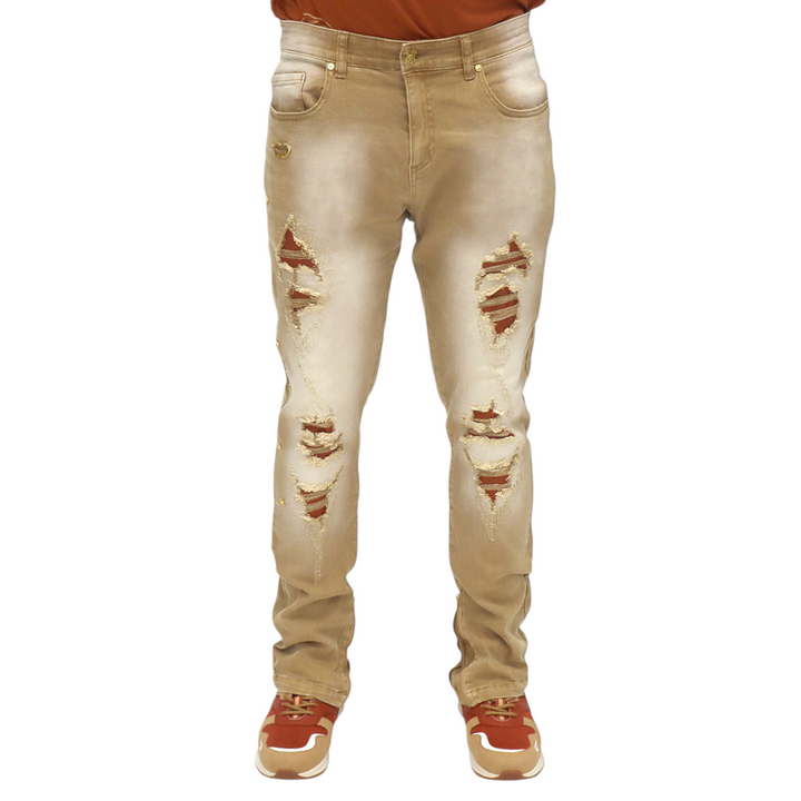 Blac leaf Trucker Hat & Where Purpose Resides Button Up Rust &  Denim Jeans Bundle