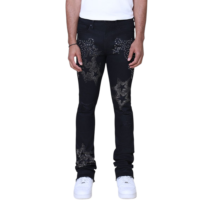 Smoke Rise Rhinestone Fashion Jean
