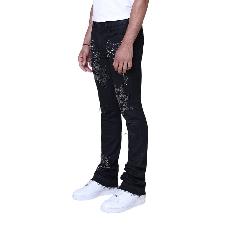 Smoke Rise Rhinestone Fashion Jean