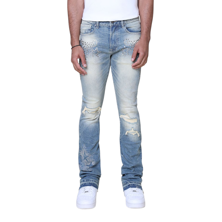 Smoke Rise Rhinestone Fashion Jean Owens Blue