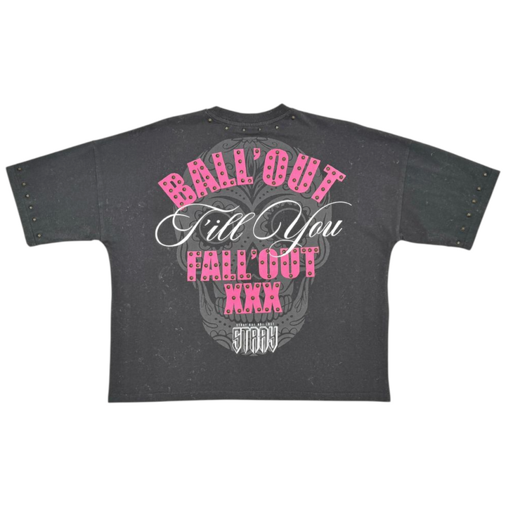 Stray Motivations Crop Tee Charcoal