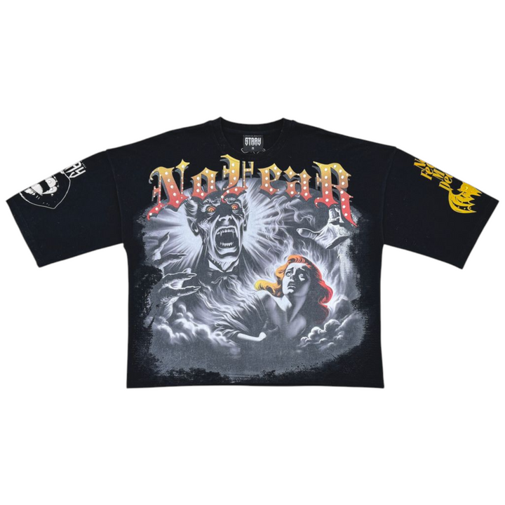 Stray No Fear 3/4 Sleeve Tee Black
